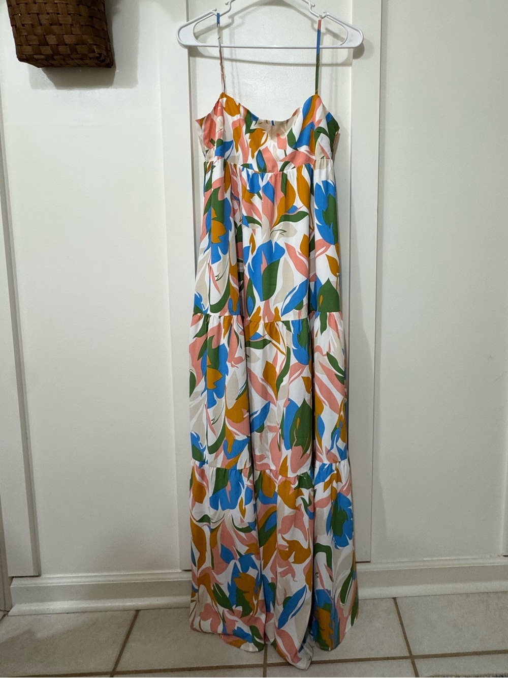 Hello Molly Colorful Floral Print Tiered Maxi Dress
